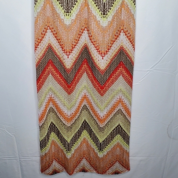 Chico's Textured Chevron Tessa Maxi Dress Size 1 US M Sleeveless Stretch Resort - Picture 7 of 16
